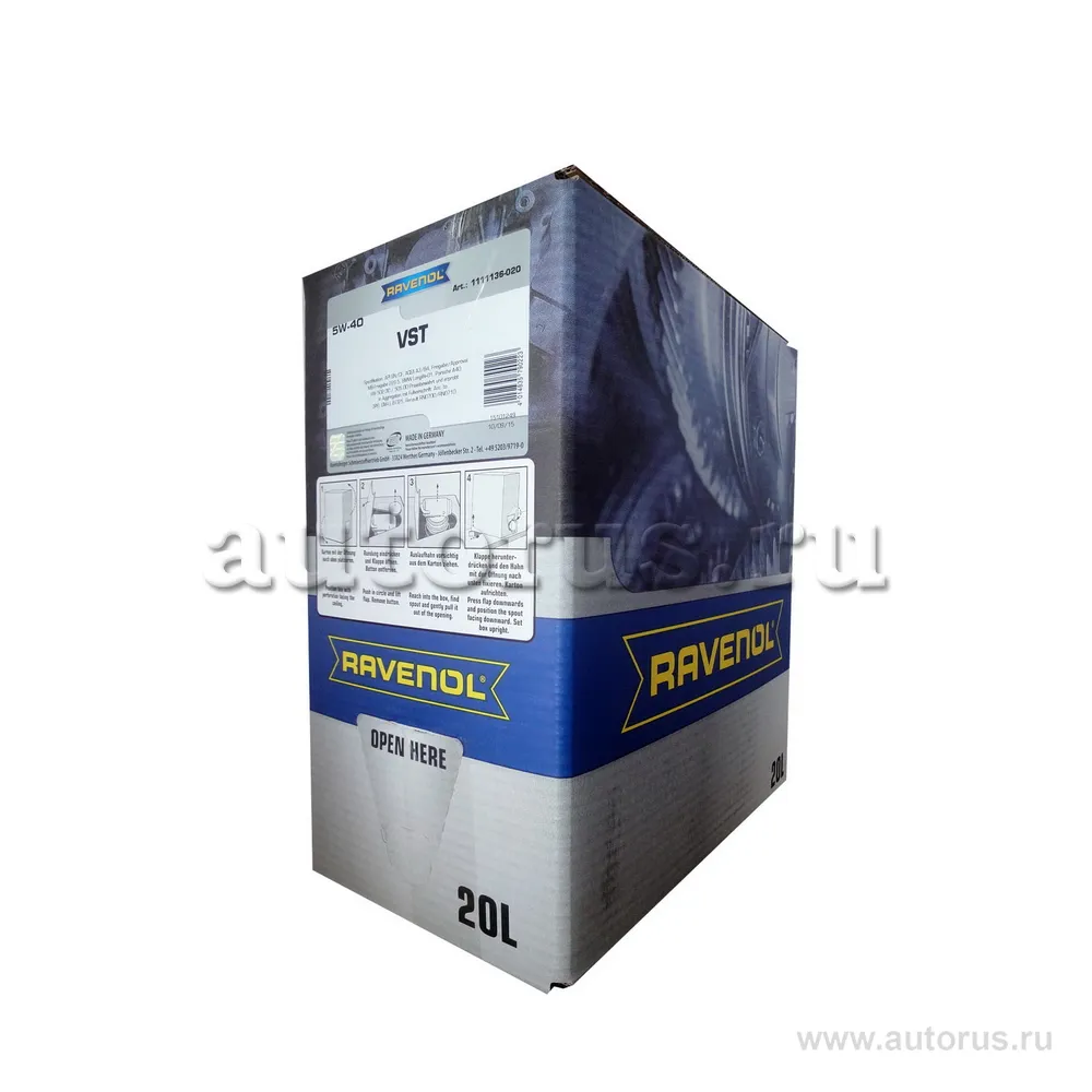 Моторное масло RAVENOL VST SAE 5W-40 (20л) ecobox 1111136-B20 (4014835790223)