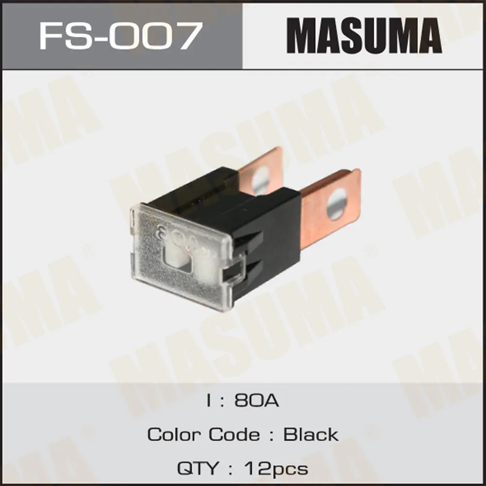 Картриджный автомобильный предохранитель 80 А Черный MASUMA FS-007