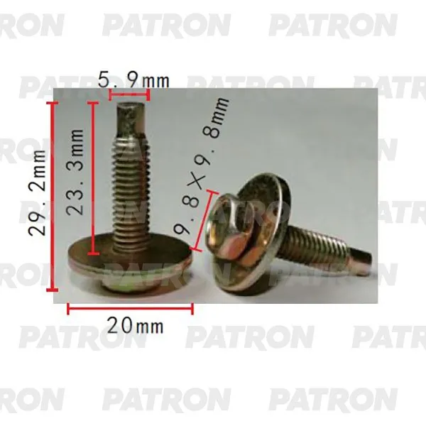 Винт металлический Применяемость: Болт шайба PATRON P372216