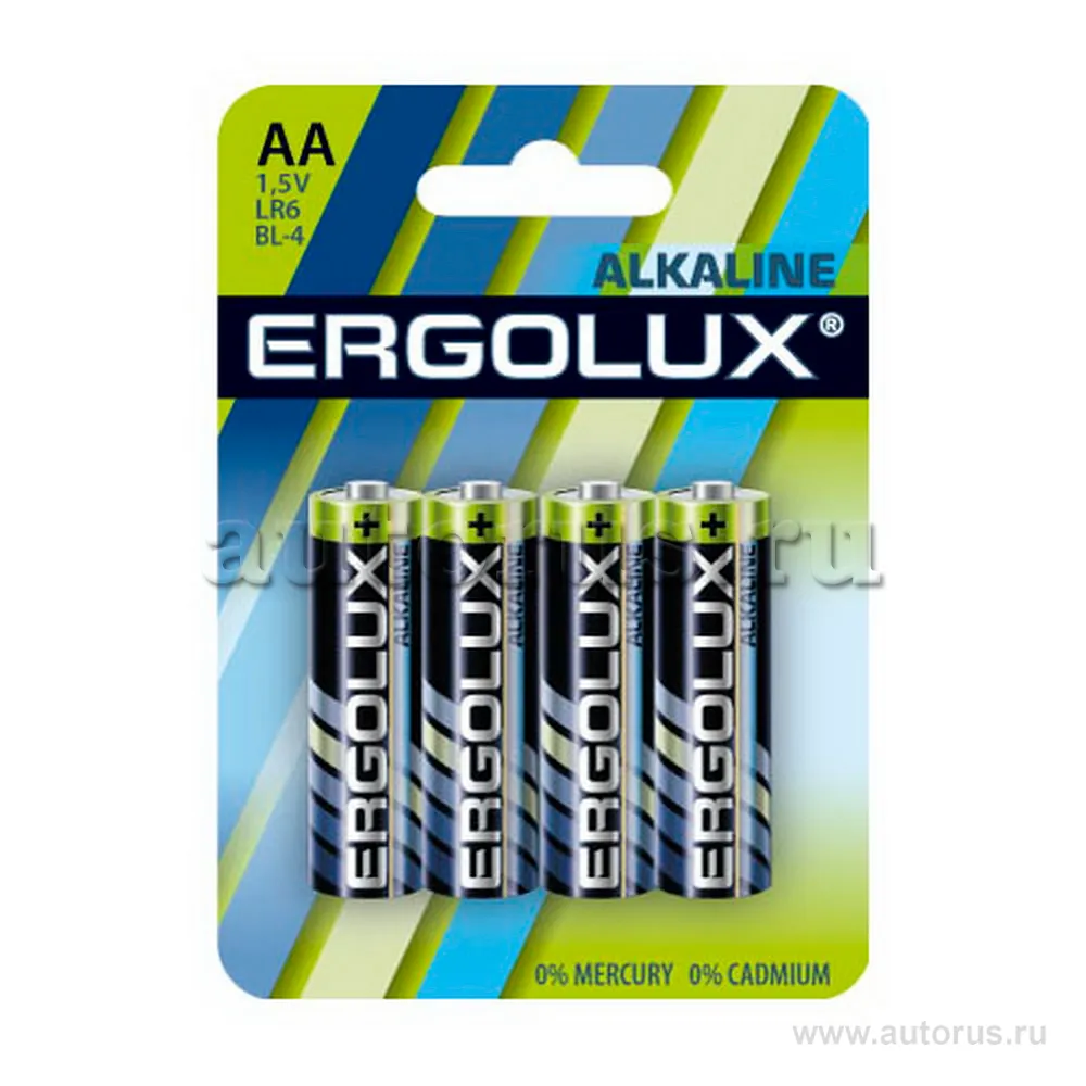 Батарейка алкалиновая ERGOLUX Alkaline AA 1,5V (4 шт) LR6 BL-4