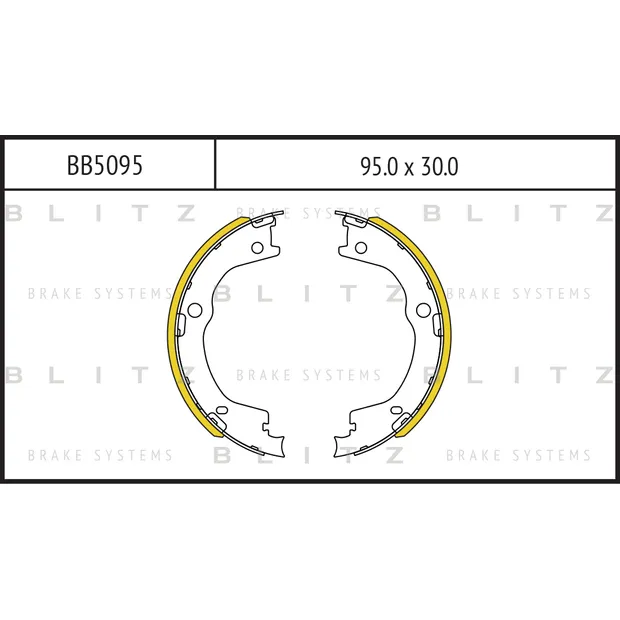 Колодки тормозные барабанные HYUNDAI H1 / H100 / Starex 04-> BLITZ BB5095