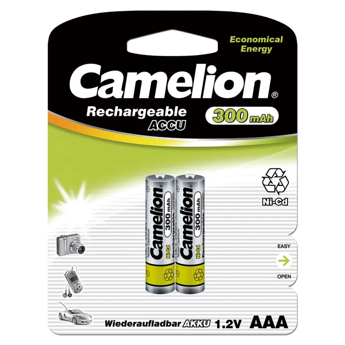 Батарейка Ni-Cd Camelion Rechargeable AAA 1,2V (2 шт) NC-AAA300BP2