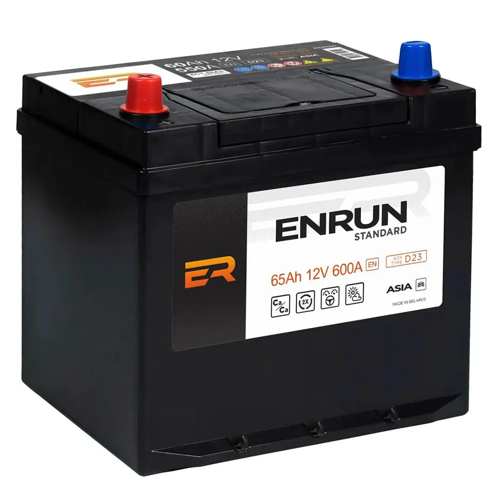 Аккумулятор ENRUN 65 А/ч прямой L+ 230x179x225 D23 EN 600 А