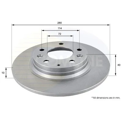 Диск тормозной задний MAZDA 6 GG 1.8 2.0 TD 2.2 D 01- COMLINE ADC0450