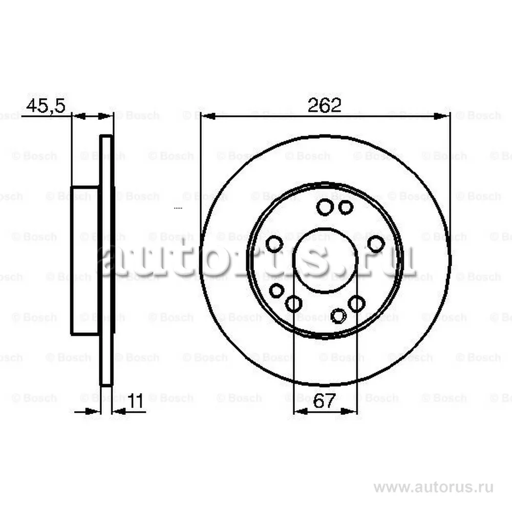 Диск тормозной передний не вентилируемый MERCEDES BENZ BOSCH 0986478114