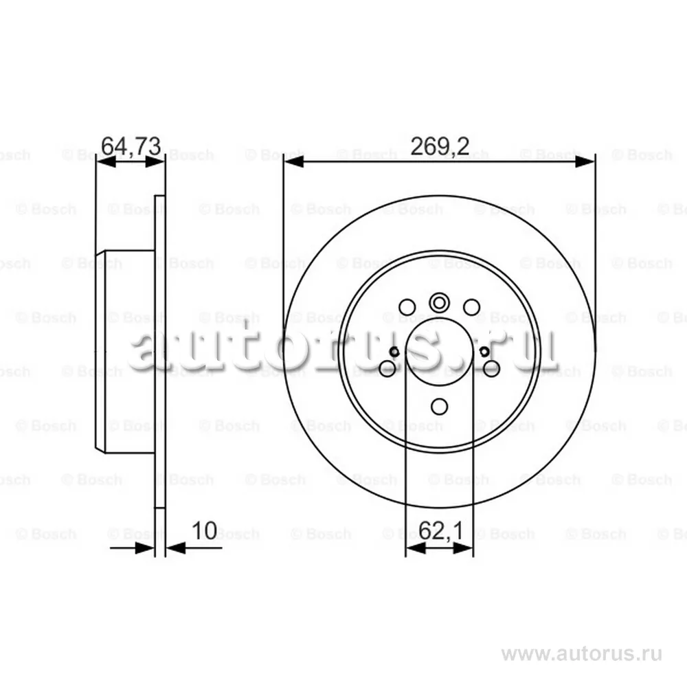 Диск тормозной задний BOSCH 0986479R00