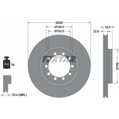 Диск тормозной передний стандартный RENAULT TRUCKS TEXTAR 93117400