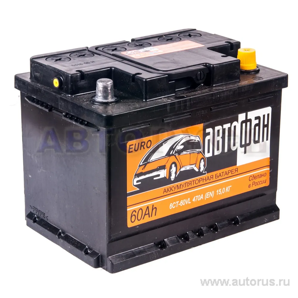 Аккумулятор Автофан 60 А/ч обратная R+ 242x175x190 EN470 А