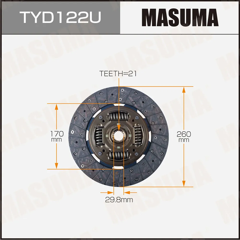 Диск сцепления TOYOTA HIACE MASUMA TYD122U