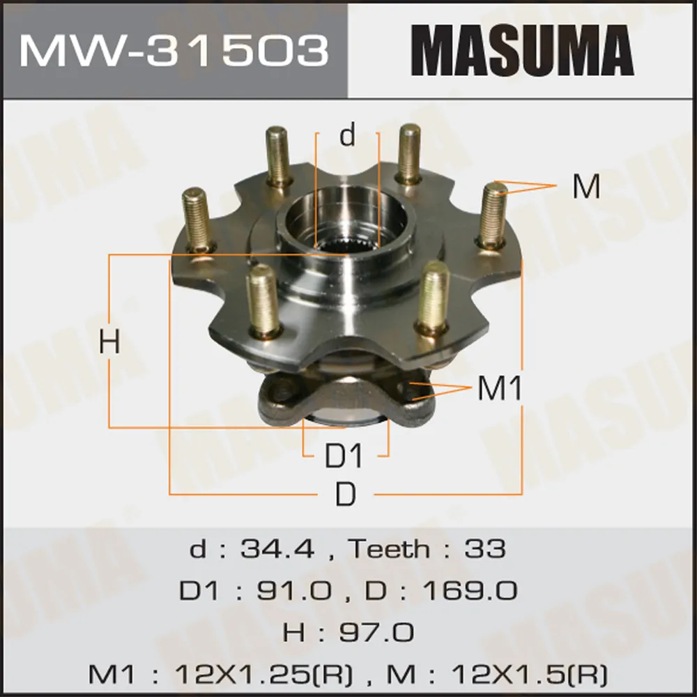 Ступица задняя MITSUBISHI MONTERO MASUMA MW-31503
