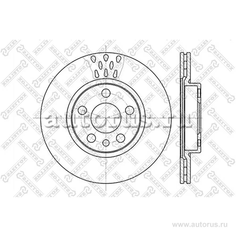 Диск тормозной передний FIAT BRAVO, PEUGEOT 806 1.6/1.8 94> STELLOX 60201923V_SX