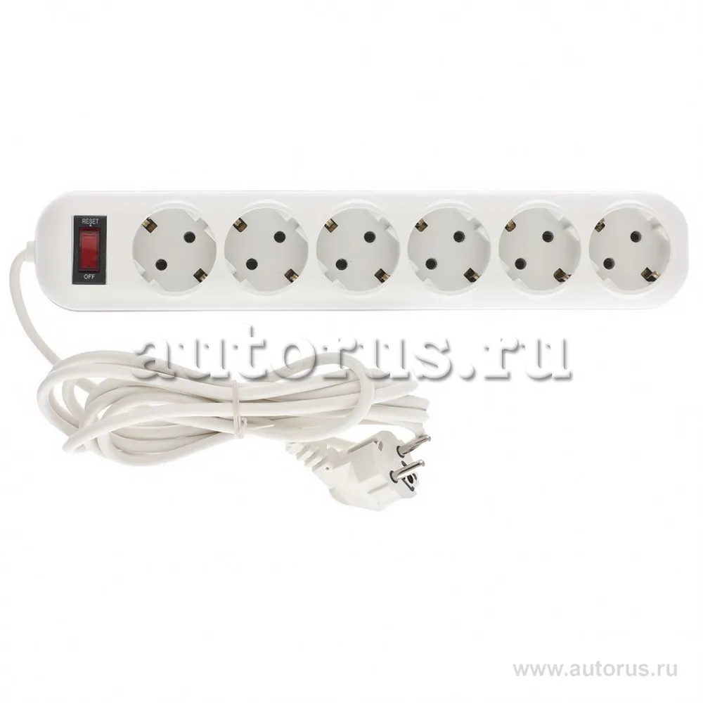 Удлинитель бытовой серия EF, с заземлением и выключателем, 5 м, 6 розеток, 10 A Stern 95782 STERN 95782
