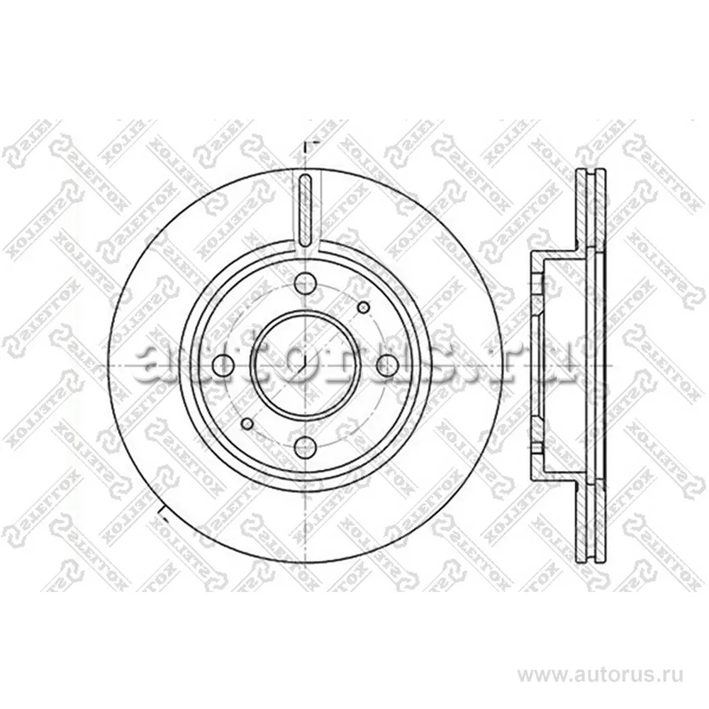 Диск тормозной передний STELLOX 60202232V_SX