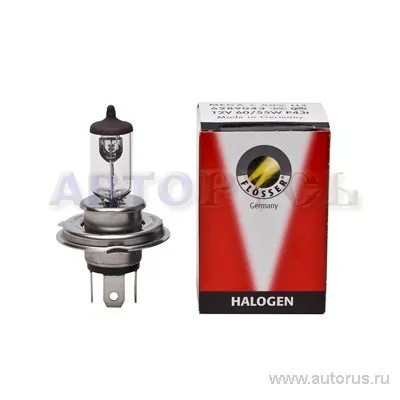 Лампа галогенная 12V H4 60/55W +50% белый 1 шт. картон FLOSSER 6289043