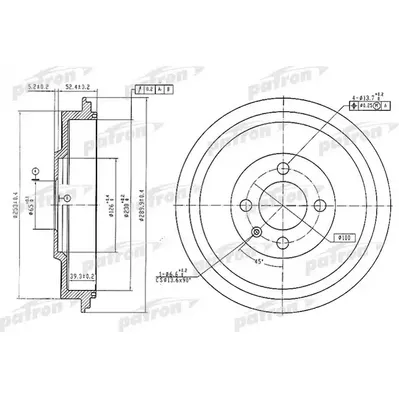 Барабан тормозной задн SEAT: INCA 00- PATRON PDR1615
