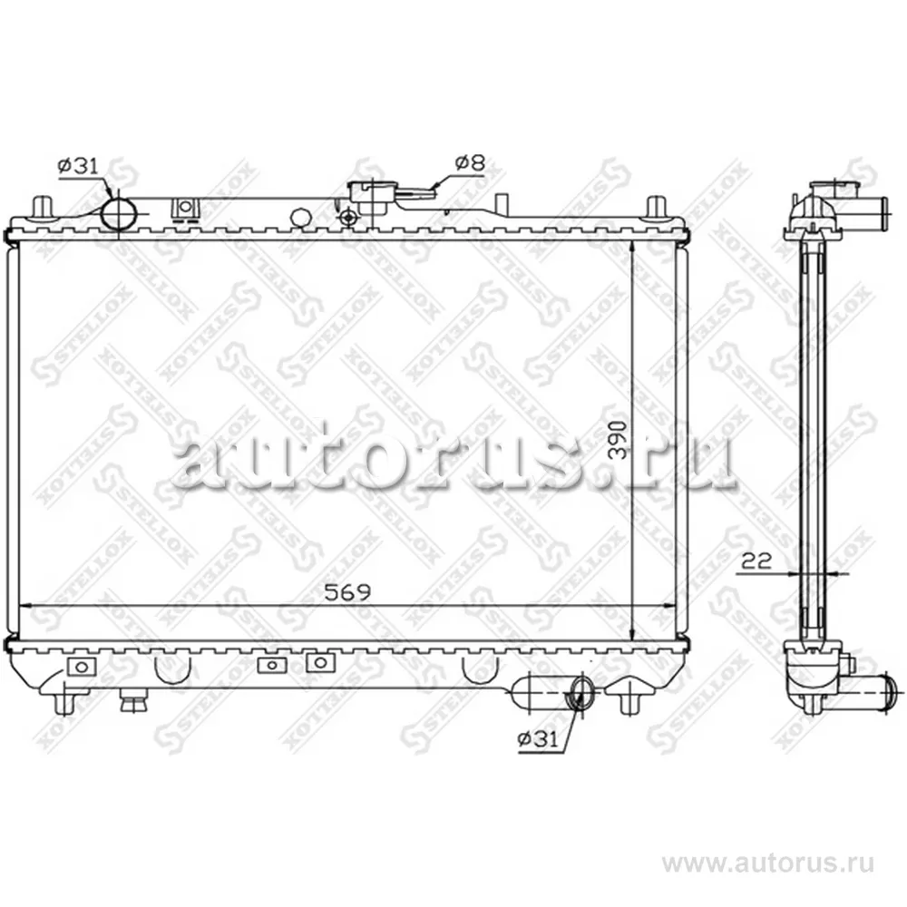 Радиатор системы охлаждения Mazda 323 1.3-1.8i 89-94 STELLOX 10-25292-SX