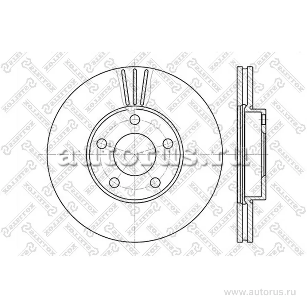 Диск тормозной передний VW PASSAT 1.6-1.9TDI 96> STELLOX 60204765V_SX