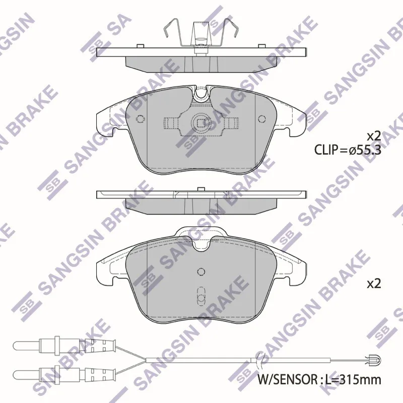 Колодки тормозные передние CITROEN C5 SANGSIN BRAKE SP2207A