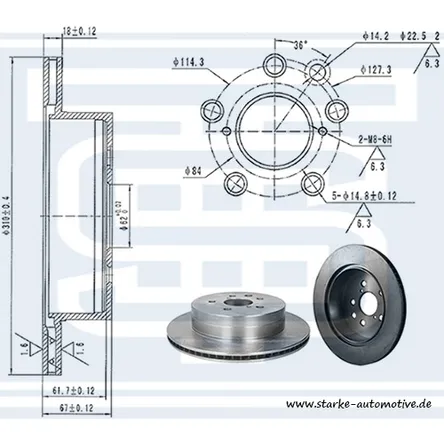 Диск тормозной задний LEXUS GS300-GS460 / IS II 310X18 STARKE 179-930