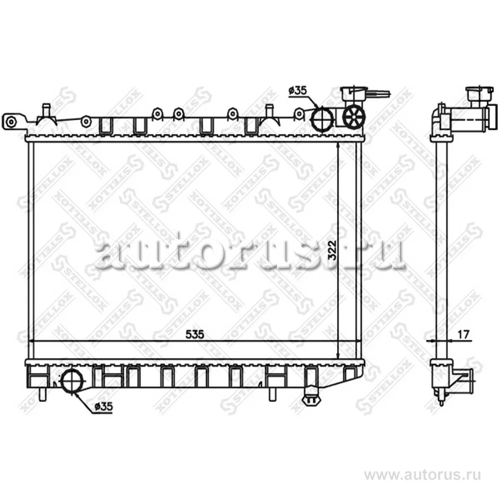Радиатор системы охлаждения Nissan Almera 1.4/1.6 95-00 STELLOX 10-25097-SX