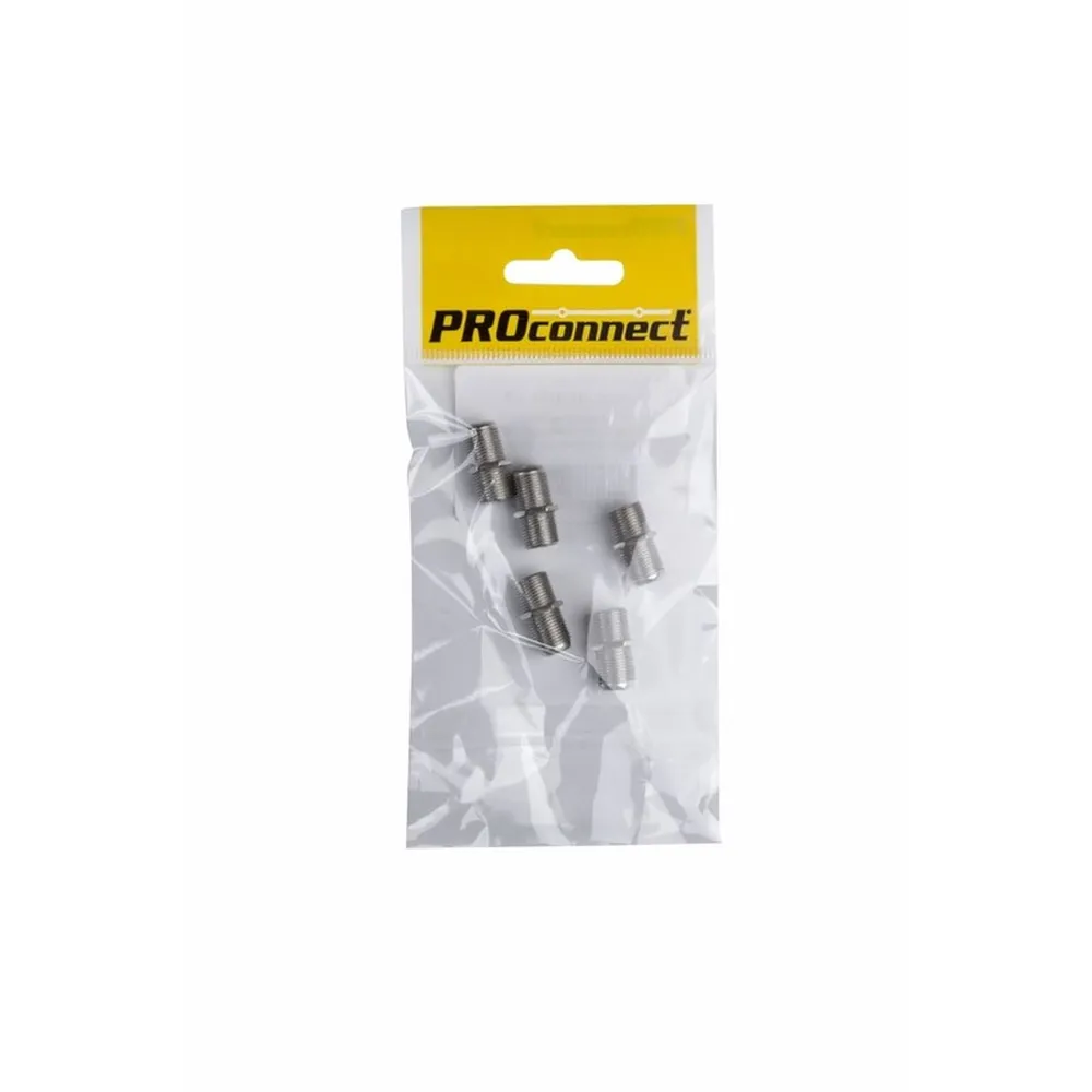 Переходник антенный, (гнездо F - гнездо F), бочка, (5шт.) (пакет) PROconnect 05-4201-6-9