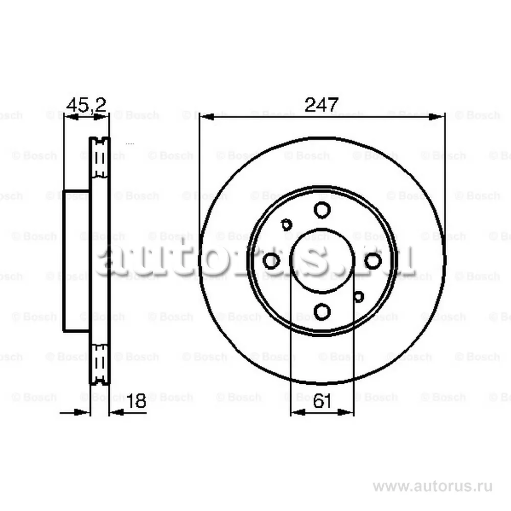 Диск тормозной передний BOSCH 0 986 478 459