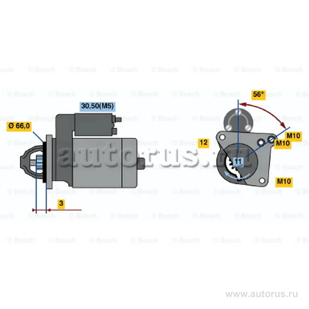 Стартер RENAULT MEGANE II/LAGUNA II 0.9кВт