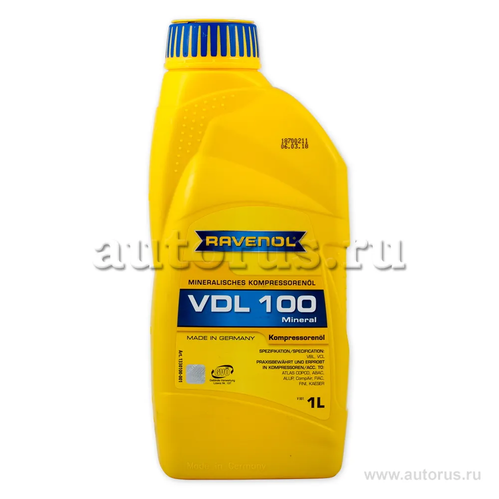 Компрессорное масло RAVENOL Kompressorenoel VDL 100 (1л) new 1330100-001 (4014835736115)