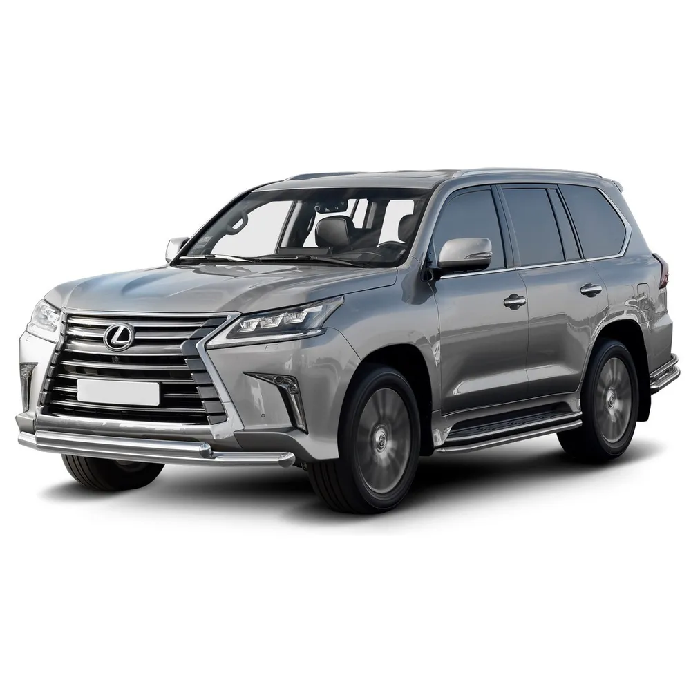 Защита штатных порогов d42 Rival для Lexus LX III рестайлинг 2015-н.в., нерж. сталь, 2 шт., R.3210.005