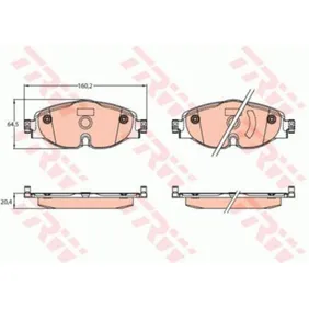 Колодки передние AUDI Q3 II/SKODA Karoq/VW Tiguan II TRW GDB2143