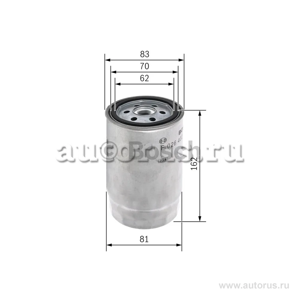 F 026 402 002_фильтр топливный Land Rover Freelander, Rover 75 2.0D 98 BOSCH F026402002