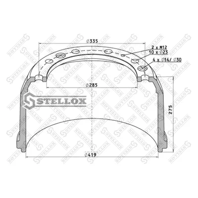 Барабан тормозной DAF STELLOX 8500190_SX