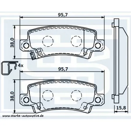 Колодки тормозные TOYOTA COROLLA (E12) задние STARKE 179854