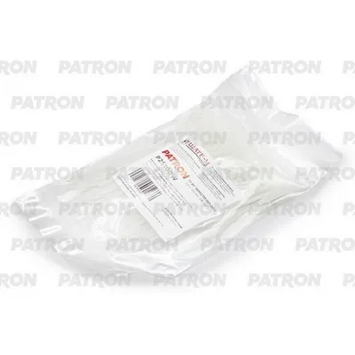 Комплект пластиковых хомутов для 2.5 х 100 мм, 100 шт, Nylon 6.6, белые PATRON P25100W