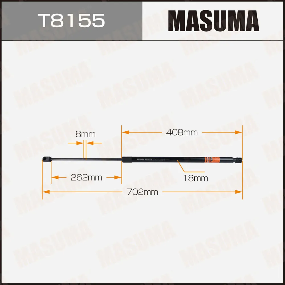 Упор газовый L702mm капота MASUMA T8155