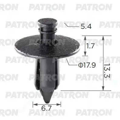 Клипса пластмассовая NISSAN применяемость: крепления подкрылка PATRON P37-3559