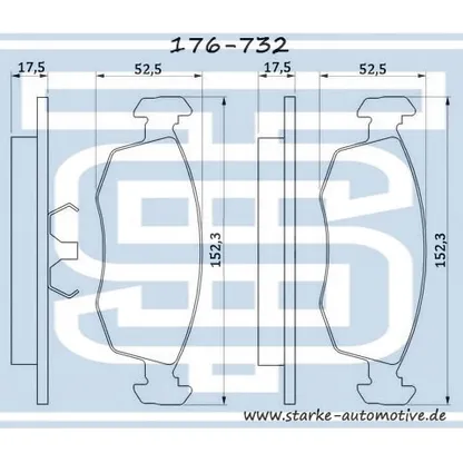 Колодки тормозные перед. FORD ESCORT VII / SCORPIO I / SIERRA без датчика STARKE 176-732