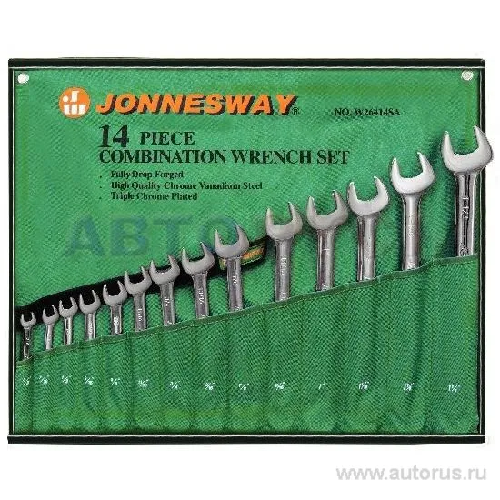 Набор ключей комбинированных дюймовых SEA 3/8-1-1/4, 14 пр. JONNESWAY W26414S