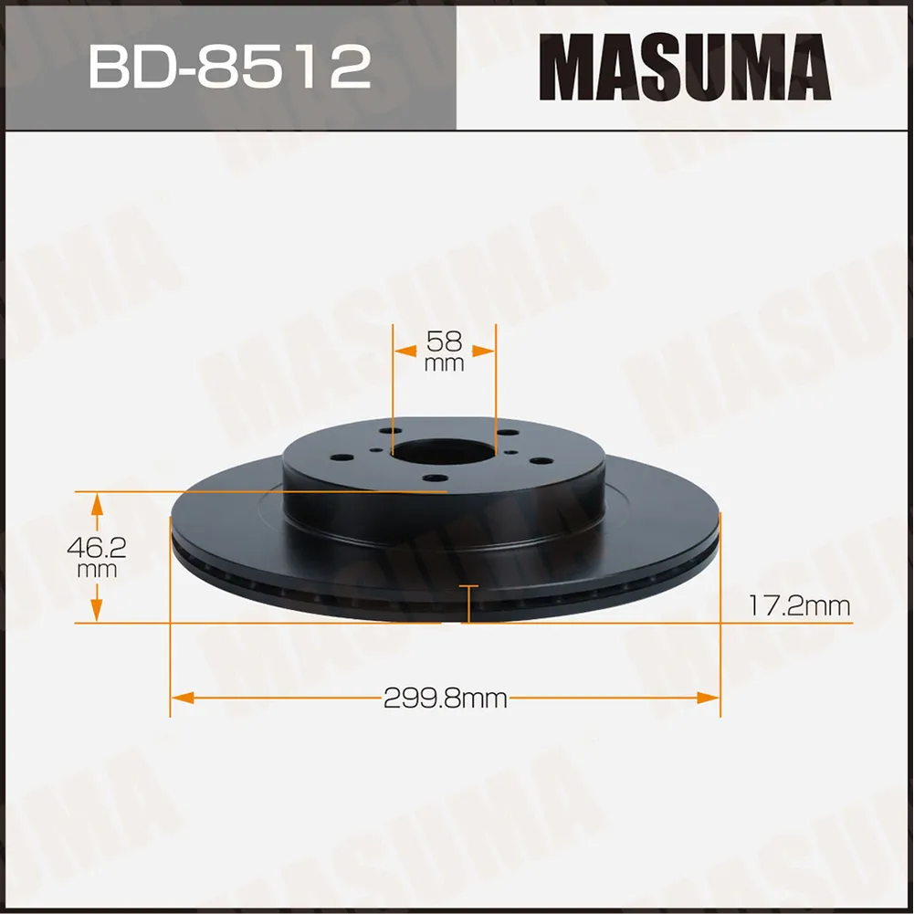Диск тормозной (упаковка 2 шт, цена за 1 шт) MASUMA BD-8512