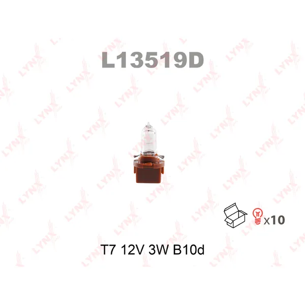Лампа 12V T7 3W B10d LYNXauto 1 шт. картон L13519D