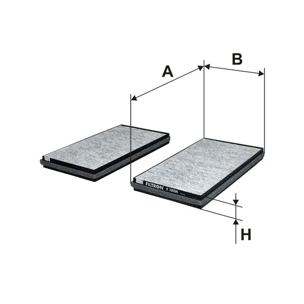 Фильтр салонный, угольный, 2шт FILTRON K1160A-2X