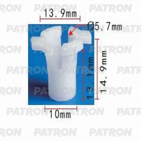 Фиксатор пластиковый (комплект 10шт) крепления фары (серый) AUDI , SEAT PATRON P37-0603S
