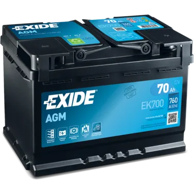 Аккумулятор EXIDE 70 А/ч обратный R+ 278x175x190 L3 EN 760 А