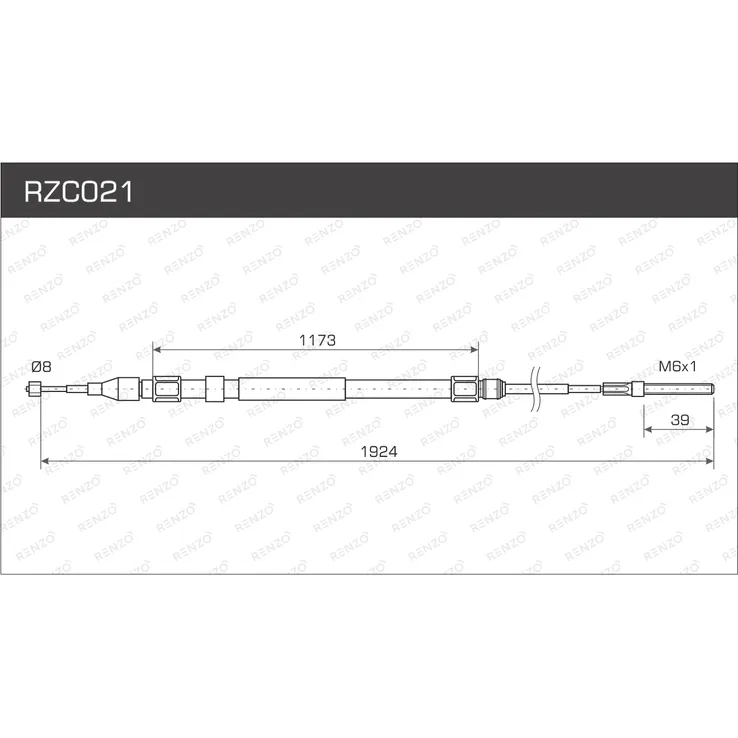 Трос ручного тормоза BMW E39 ( 34401166234 ) L RENZO RZC021