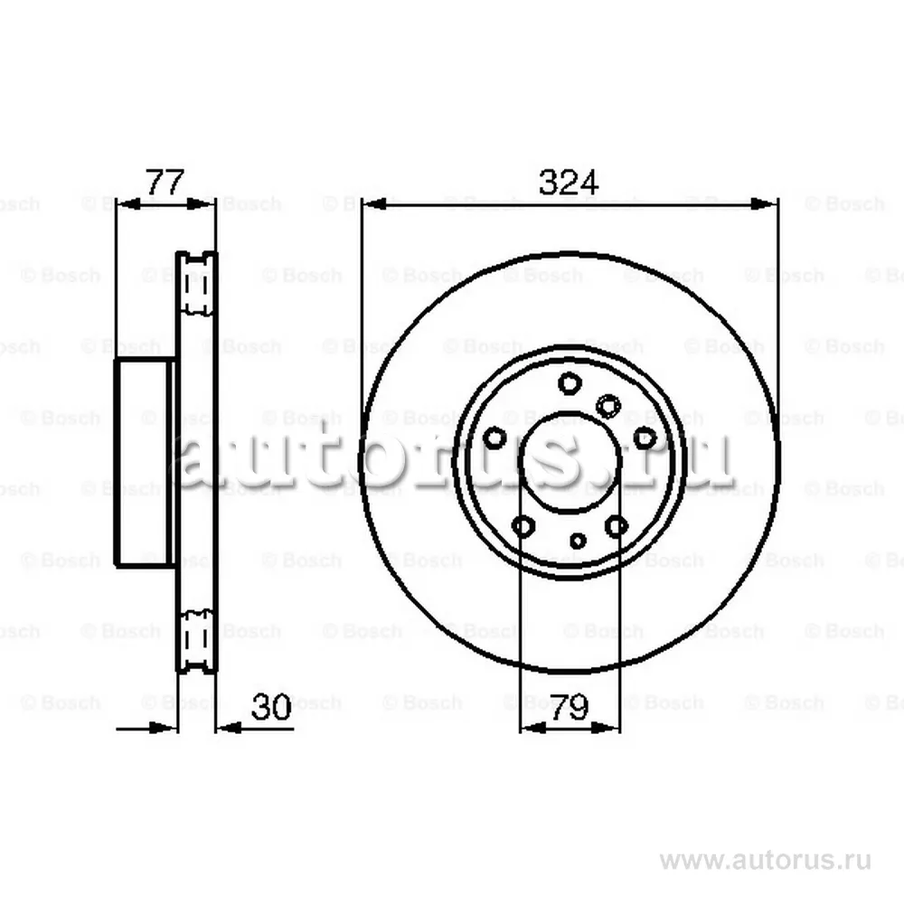 Диск тормозной передний BOSCH 0 986 479 116