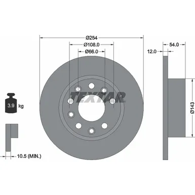 Диск тормозной задний стандартный RENAULT TEXTAR 92040400