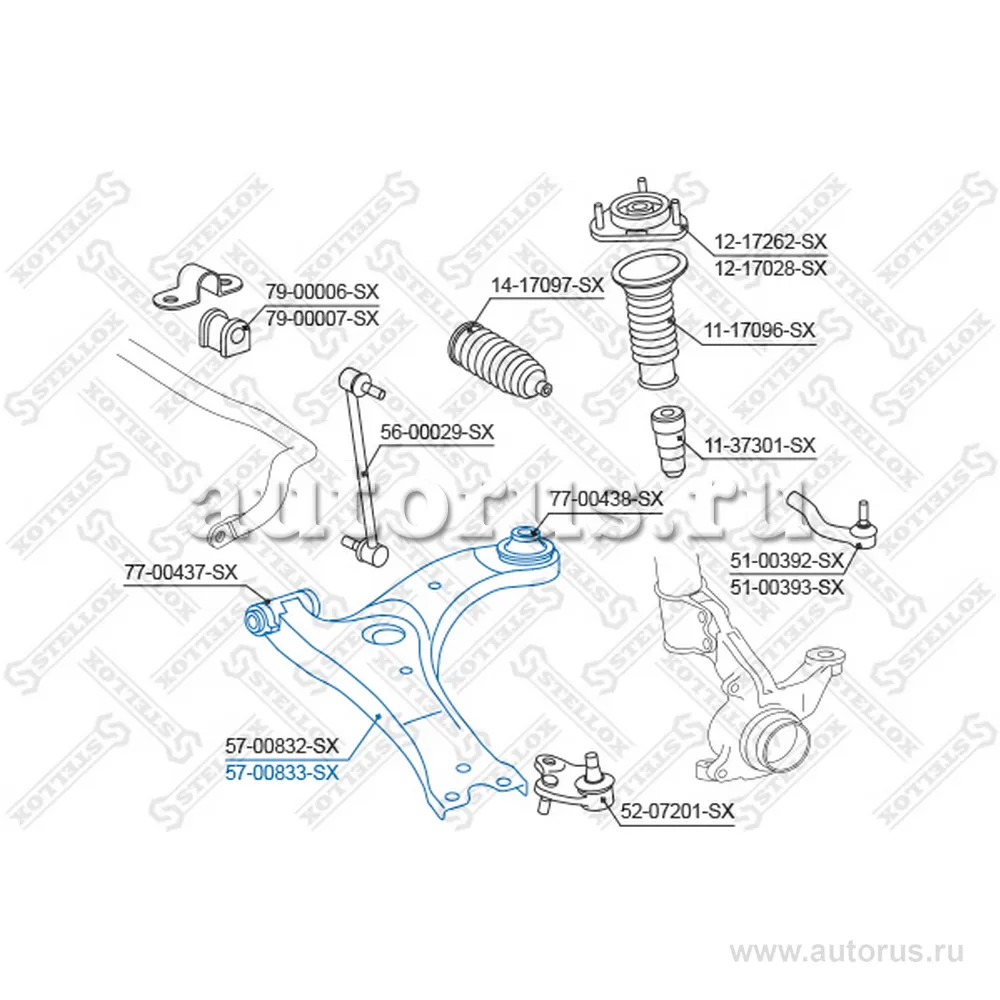 Рычаг правый Toyota Auris/Corolla 06> STELLOX 57-00833-SX