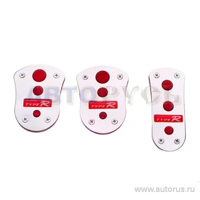 Набор накладок на педали хром-красный Azard 1051B VSK-00062300