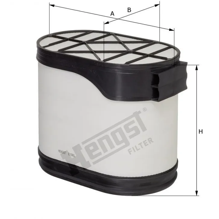 Фильтр воздушный для спецтехники JCB Liebherr овальный HENGST E1580L