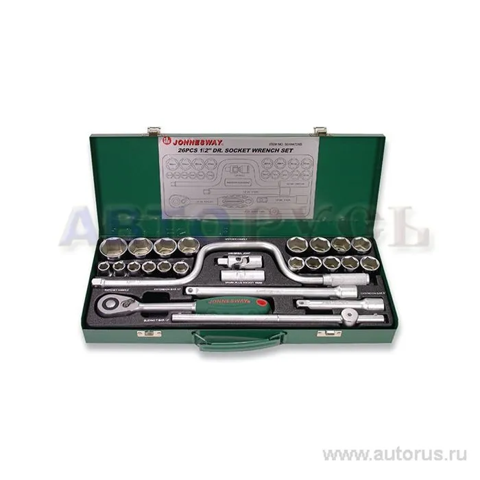 Набор головок торцевых 1/2DR 12-34 мм, 26 пр. JONNESWAY S04H4726S